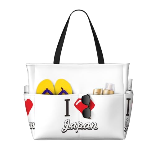 [CAREGG] �g�[�g�o�b�O I Love Japan ���{�n�[�g ��e�� �v�[���o�b�O �r�[�`�o�b�O ��� ���|�� �����|�P�b�g�t�� �r�[�` �W�� �K�� ���s ���f�B�[�X [���s�A���i]