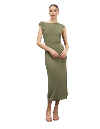 Motivi: Vestito Midi con Cut-out Posteriore Verde. M Stagione Primavera Estate 2024.