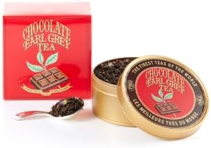 TWG Tea | Chocolate Earl Grey | Loose Leaf Black Tea | Cocoa Husk & Bergamot | Caviar Tin, 100g | Gift Set