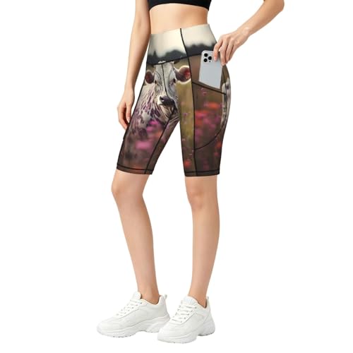 Short de yoga court extensible pour éviter les frottements avec poches