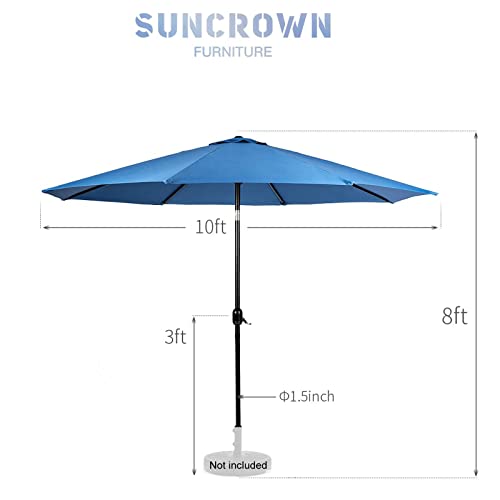 Suncrown 5 Pieces Outdoor Dining Set Metal Swivel Cushioned Chairs Patio Furniture Sets With Steel Slat Bistro Table And Sky Blue 10Ft Patio Umbrella For Backyard, Lawn, Garden #TOP6