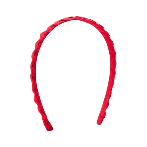 Wee Ones Girls’ Grosgrain Headband with Ric-Rac Trim, One Size Fits Most Toddlers and Girls, Red image 2