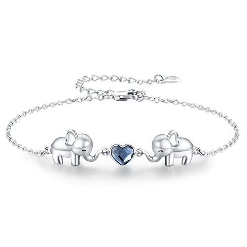 ZIPPICE Elefant/Hase/Einhorn Armband für Damen Herz Armband 925 Sterling Silber Niedlichen Tier Armband Schmuck Geschenk für Frauen Tochter Mädchen (Elefant) Cover