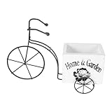 Pot de fleur en céramique - matériaux respectueux: formes de vélo vintage et modernes, ornements en bois, durables et conviviaux. vous pouvez donc l'utiliser en toute confiance.