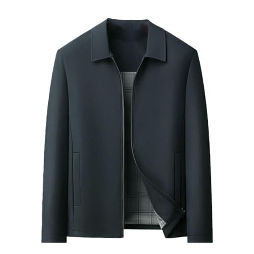 Veste décontractée homme automne mi-saison blouson léger col revers mode d'âge moyen