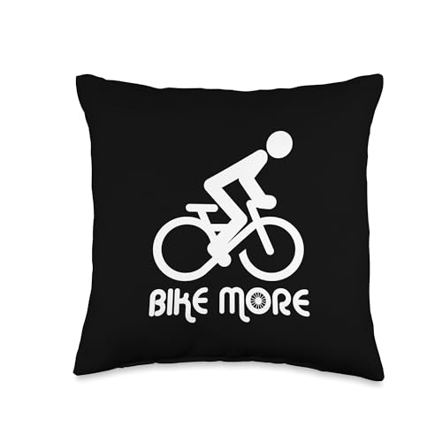 Biker Bike More Bicycle Rider Cyclist Funny Quote Throw Pillow