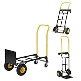 2-in-1 Transportwagen Handwagen Faltbar Mit 4 Pannensicheren Rädern, Schwerlast...