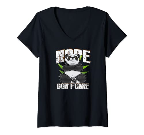 Mujer No, no me importa el oso panda Camiseta Cuello V