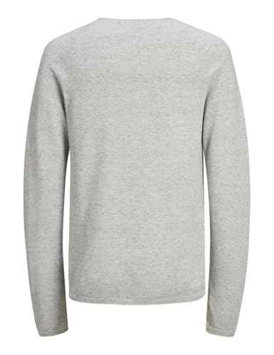 JACK & JONES Herren Strickpullover Rundhals Basic Langarm Sweater Baumwolle Shirt JJEHILL, Light Grey Melange, XS – Ansicht 4