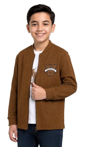 Image of Boys Full Sleeves Solid Jacket and T-Shirt