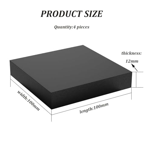 Evita vibraciones con el bloque de goma maciza de 12mm, almohadillas protectoras de banco 4 unidades 2