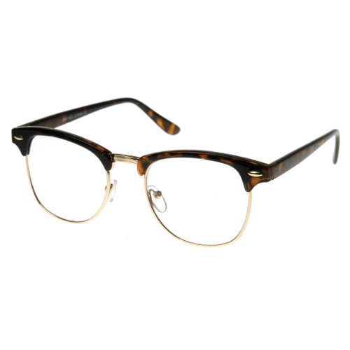 zeroUV - Vintage Inspired Classic Horn Rimmed Nerd Horn Rimmed UV400 Clear Lens Glasses