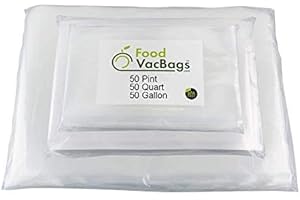 150 Combo FoodVacBags Vacuum Seal Bags - 3 sizes!