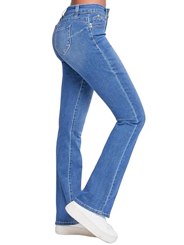 YMI Women’s Sustainable Wannabettabutt Mid Rise Bootcut Jeans, P1709372