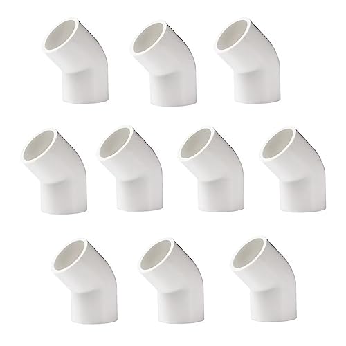 BOZONLI Raccordi per Tubi Acqua in PVC, 45° Gomito Raccordo Adattatore del Connettore per Tubo Acqua, Dia 25 mm, Bianco