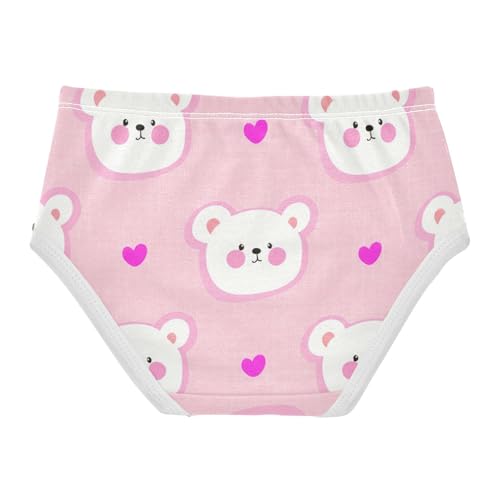 Cute White Bear Faces Pink Toddler Underwear Custom 2t Cotton Panties for Girl Artistic Underpants Briefs2