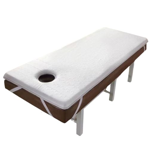 Memory Foam Massage Bed Pad with Hole,Spa Massage Table Pad & Face Cradl,Massage Table Mattress Topper with Headrest and Elastic Bands, Thicken Non-Slip Lash Bed Cushion (Bed Not Included) (75*31.5)