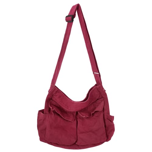 Image of KlaOYer Canvas Messenger Bag Large Hobo Bag Crossbody Shoulder Bag Tote Bag with Pocket for Women and Men