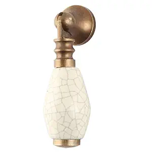 Indian-Shelf 2 Piece Cream Knobs -Ceramic Drawer Knobs - Crackle Handle Doors - 1.90 cm Handle Pulls