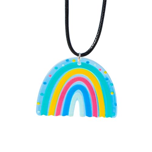 Collier arc-en-ciel en argent sterling 925 et pendentif nuage aux finitions soignées