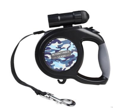 新型 犬用リード 伸縮式リード 散歩ひも容器と首ひもクリップ付き ドッグリード LEDライト付き ペットリードペット用品 自動巻き 巻き取り式ドッグリード 小中大型犬用 懐中電灯付き 牽引テープ 犬りーど ワンタッチ操作 滑り止め リード ナイロン 簡単操
