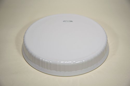 Corning Ware French White Vintage 10 1/2" Quiche Baking Pan Dish Casserole Stamped F-3-B F3B 10 Inch Original Smooth Bottom Pyroceram Glass (Not Newer Stoneware Version) Made In Usa #TOP3
