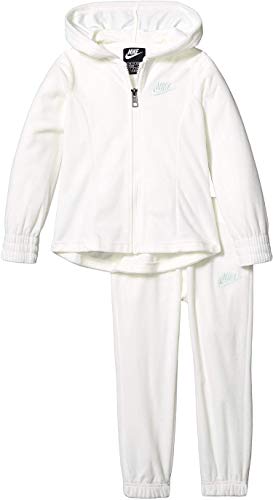 Nike Conjunto infantil de moletom com capuz e zíper de veludo (crianças pequenas), White(36f721-782)