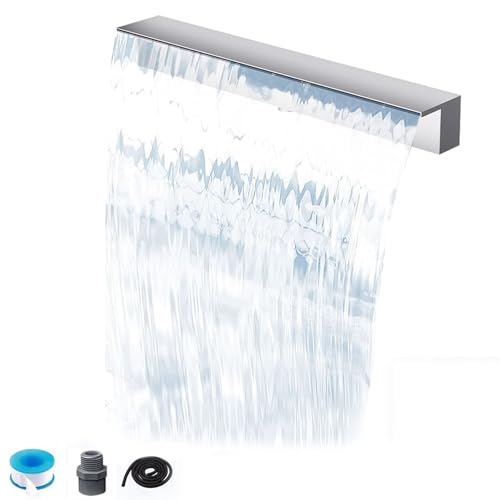 Stainless Steel Waterfall Fountain Kit - 8in Spillway for Indoor/Outdoor