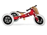 Wishbone Bike 3in1 Designer Wooden Balance Bike and Walker, Ages 1 to 5 Years (Red Spot 3in1)