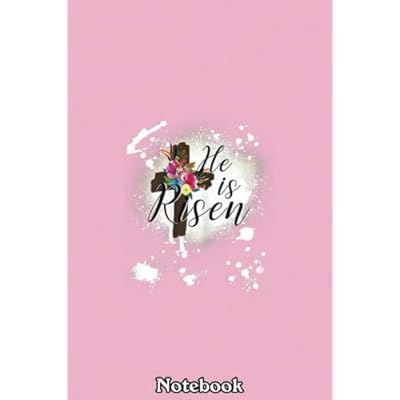 Womens Easter Gift for Christian n Girls Mom He is Risen Floral Notebook