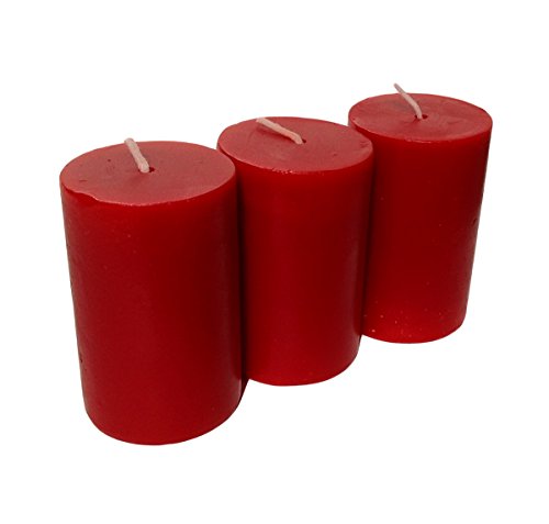 Velas de pilar Collumino, con color sólido, tamaño: 7 x 4,3 cm, rojo vino, 3 unidades Cover