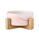 [DISEÑO DE SOPORTE DE BAMBÚ] - Con un soporte de bambú para evitar deslizarse en el piso. Levantó el fondo del tazón, protege las vértebras cervicales de la mascota y hace que el gato y el perro coman y beban con placer y comodidad.