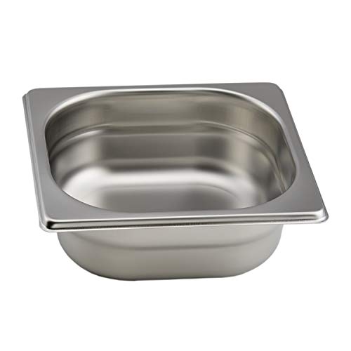 Piazza 220602 - Barreño GN 1/6 de acero inoxidable, 17,6 cm de longitud, 16,2 cm de ancho, 2 cm de altura