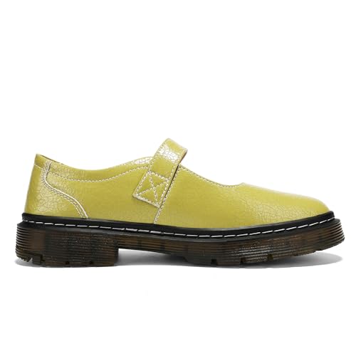 Image of Women's Mary Jane Flat Shoes Comfort Platform Buckle Ankle Strap Flats Breathable Slip On Lightweight Office Work Shoes Pistac,8 US