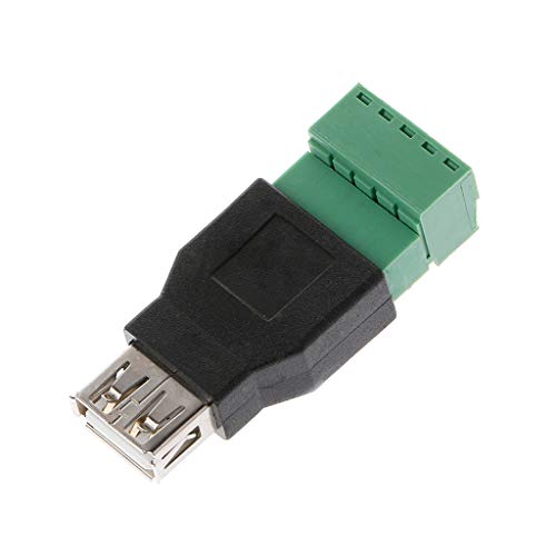 Rtengtunn USB 2.0 A Male/Female to 5P Screw w/Shield Terminal Plug Adapter Connector - Female