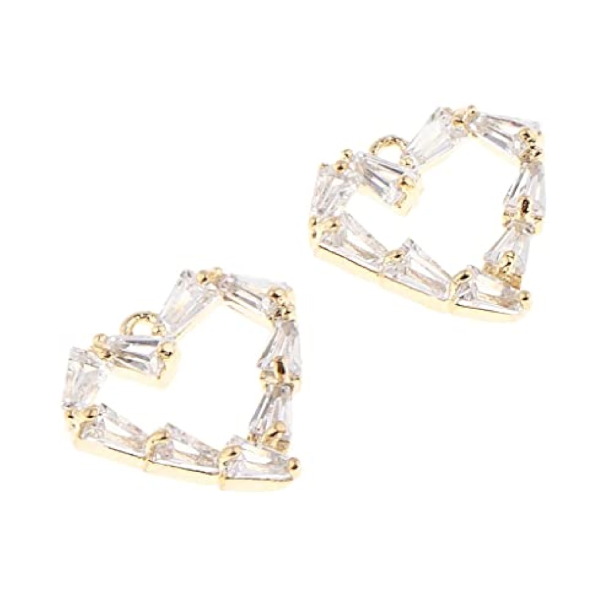 2Pcs Glass Pendant Charms Earring Drop Dangle DIY Jewelry Findings