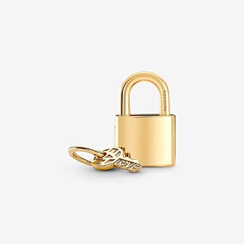 Gold plating Keys and locks Charm 925 Sterling Silver Pendant,Jewelry Bead Gift for Women Bracelet&Necklace2