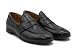 Imagen de Zapatos Mocasines Penny Italianos Suaves para Hombre Suela de Cuero Real Flexi Hechos a Mano en Italia[IT-NAPLES01-BUFFALO-BLACK-46]