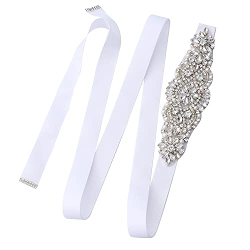 yanstar Rhinestone Bridal Belt Wedding Sash Belt Handmade Crystal Beads Wedding Dress Belt3