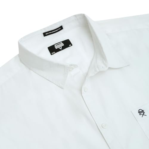 Image of Thomas Scott Men's Plus Size Cotton Casual Shirt | Regular Fit | Long Sleeves | Spread Collar | Solid | Soft & Breathable | Everyday Comfort Shirt for Men