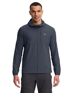 Pioneer Camp Running-Jacken für Herren Wasserabweisend Atmungsaktiv Laufjacke UPF 100+ UV Jacke mit Elastische BüNdchen und Aufbewahrungstasche Mantel zum Sommer Outdoor（Navy;2XL