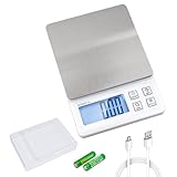 BOMATA(ボマタ) はかり デジタル キッチン 0.01g単位 最大計量600g USB充電可能 コンパクト 風袋引き 計数機能 ステンレス鋼 計量器 スケール 測り 【宝石 粉】B604C 白…