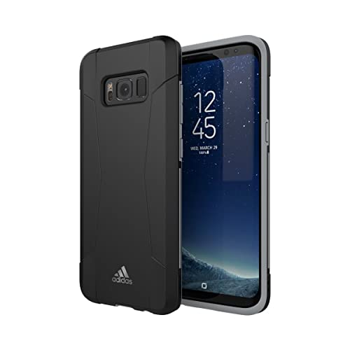 adidas Coque pour Samsung Galaxy S8, Coque résistante aux Chutes, Bords surélevés, Noir
