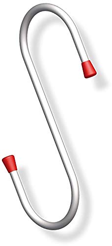 Gedotec Wandhalterung - Allzweckhaken Stahl verzinkt gummiert | 6 Stück Gerätehaken Länge: 180 mm | große S-Haken Garage mit Tragkraft bis 20 Kg | Allzweckhaken | S-förmige Aufhängehaken