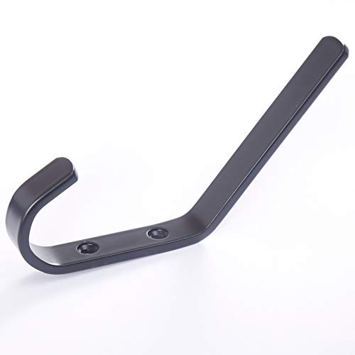 Webi Coat Hook Wall Mounted - Heavy Duty Metal Dual Wall Hook Rack – Double Prong Robe Hooks For Bathroom Kitchen Office Entryway Closet,Single Hook,Black,5 Packs #TOP1