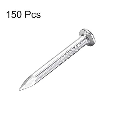 uxcell Hardware Nails Carbon Steel Point Tip Wall Cement Nail 25mm(1) 2mm Rod Dia 150pcs