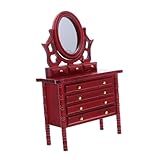 Fonction de miroir interactif : miroir réaliste améliore l'expérience coiffeuse de maison de poupée, apportant des détails réalistes aux meubles miniatures de maison de poupée et augmentant réalisme scène, modèle de commode de mini maison, coiffeuse pour filles