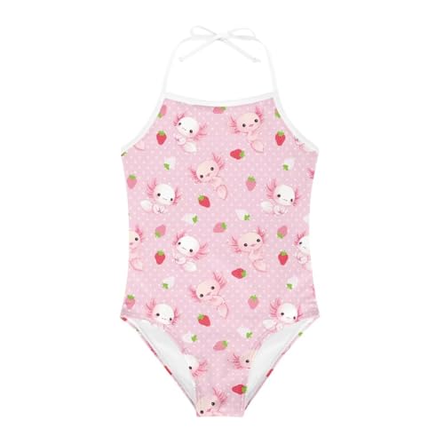 Image of Girls One Piece Swimsuit Summer Quick Dry Beach Sport Bathing Suit Halter Strap 1-10 Little Kids Toddler Swimwear