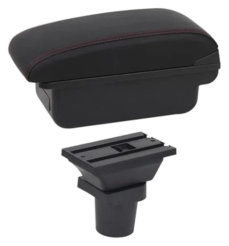 コンソールボックス 用 ヤリス 3 用 ハイブリッド 用 ヴィッツ 車用アームレストボックス 内部改造 USB充電 LEDアクセサリー(B1 Red Line)