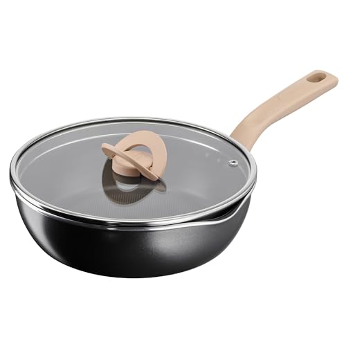 Tefal One Pick Pot Poêle profonde 24cm, 3 personnes, Induction, Polyvalente, Couvercle, Revêtement antiadhésif résistant, Technologie Thermo-Signal, Noir, G1668704